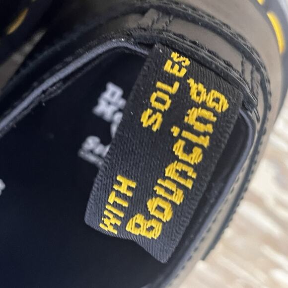 New Dr Doc Marten Audrick T Bar Shoes Womens 7 Black Leather Mary Jane Platform - Picture 9 of 16